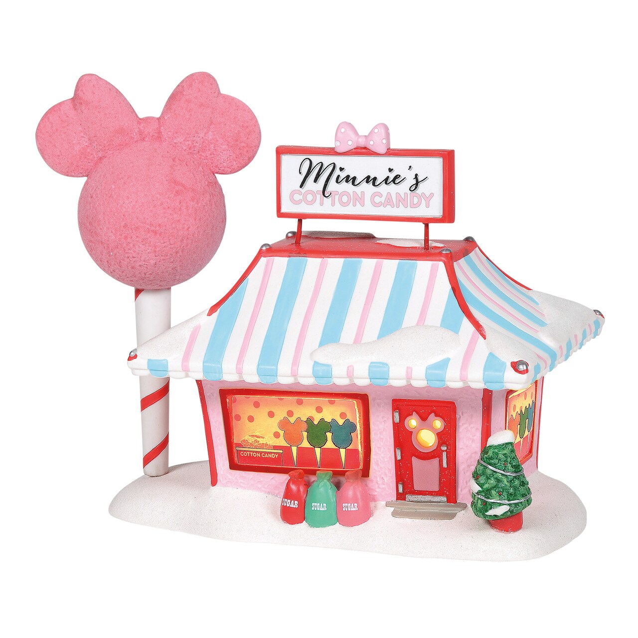 Department 56 Disney Village Minnie's Cotton Candy Shop Lit Hanging Christmas Ornament 7.6in H